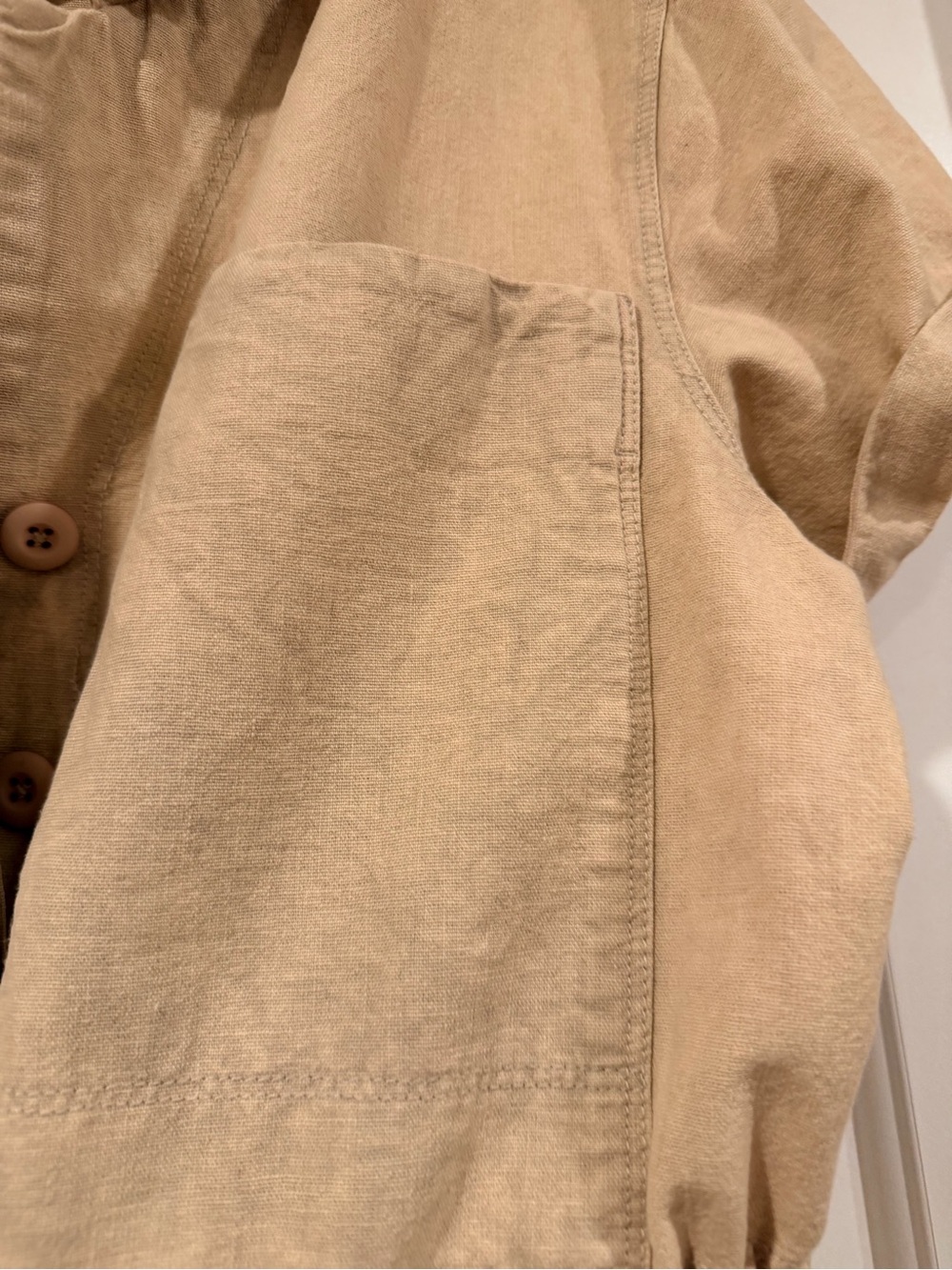 Free People linen blend  Beige/Tan‎ Utility Romper Shorts XS nwt - Picture 4 of 6